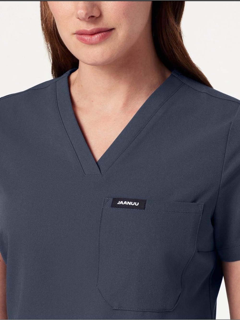 Jaanuu gray V-Neck Scrub Top